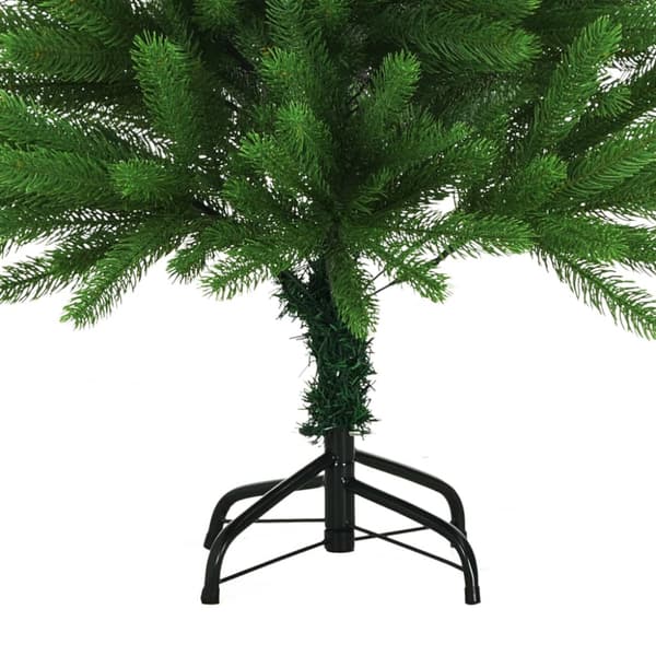 Belyst plastgran med kulor 120 cm grön