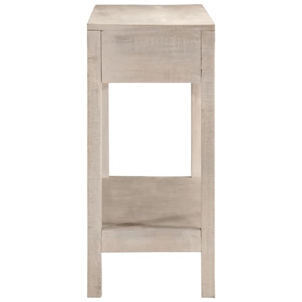 Konsolbord vit 110x35x75 cm massivt mangoträ