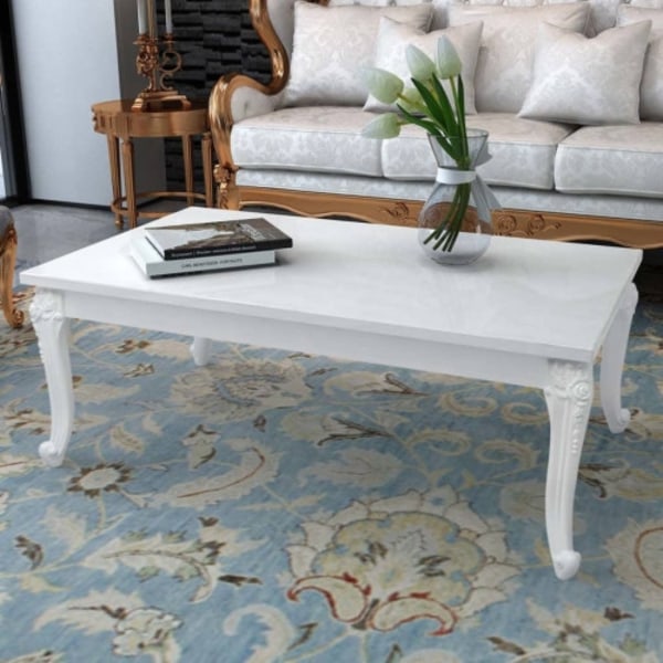 Soffbord 115x65x42 cm högglans vit