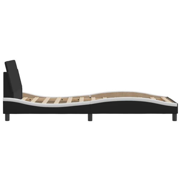 Bed Frame "Dover" Black&White 90x200 cm Faux Leather