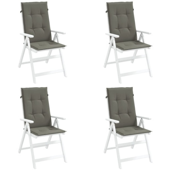 Stolsdynor högt ryggstöd 4 st melerad mörkgrå 120x50x4 cm tyg