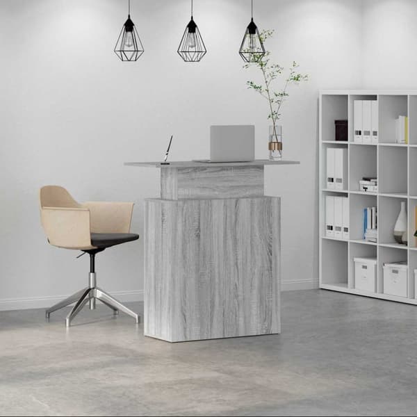 Receptionsdisk grå sonoma 100x40x104 cm konstruerat trä
