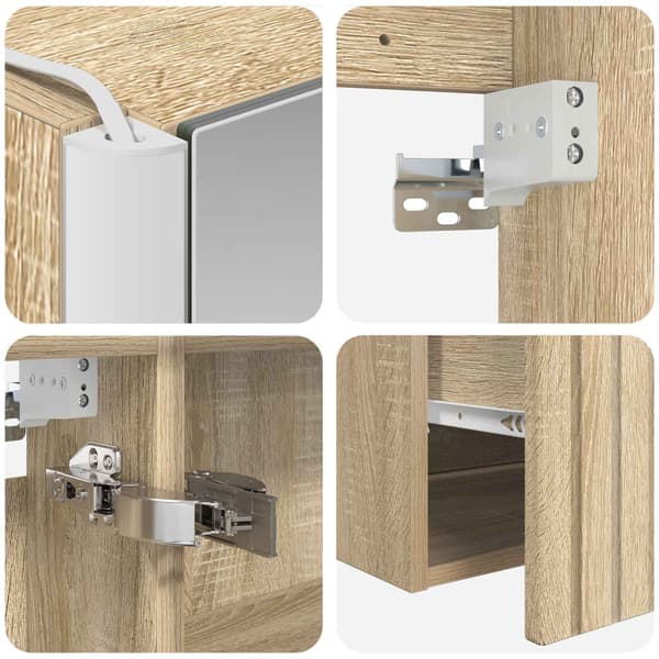 Badrumsskåpsset 5 pcs Sonoma-ek 53 x 15,5 x 70 cm