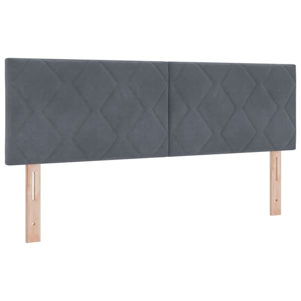 Bäddfjäder med huvudgavel Mörkgrå 140 x 190 cm Sammet