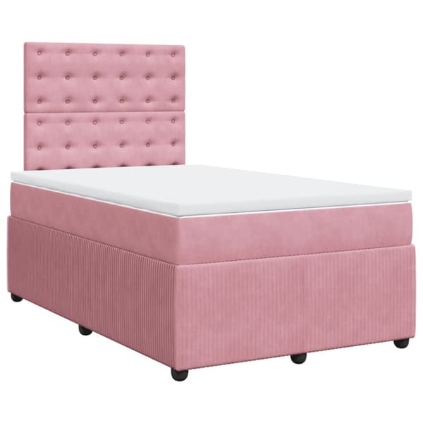 Ramsäng med madrass rosa 120x200 cm sammet