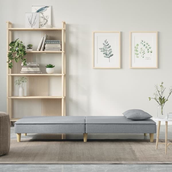 Bäddsoffa ljusgrå tyg