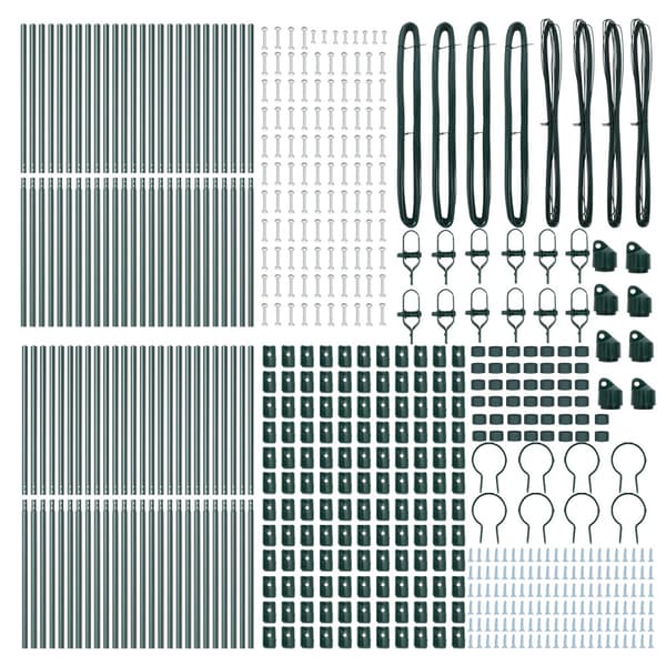 Stängselstolpe 52 pcs Grön 3,2 x 3,2 x 210 cm