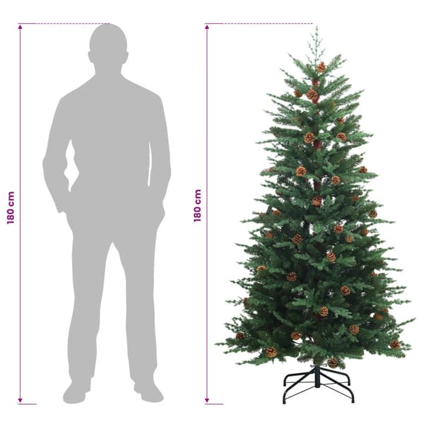 Plast Hingad Julgran 180 cm stål Grön