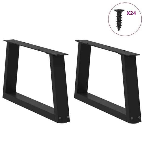 Soffbordsben V-formade 2 st svarta 60x(30-31,3) cm stål
