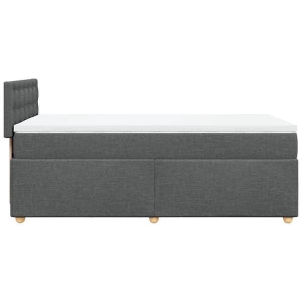 Ramsäng med madrass mörkgrå 90x200 cm tyg