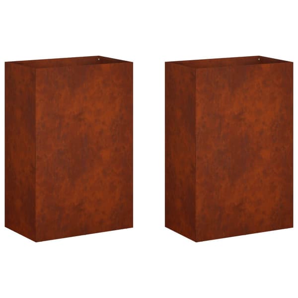 Trädgårdsplanterare 2 st Rostig 50 x 40 x 75 cm