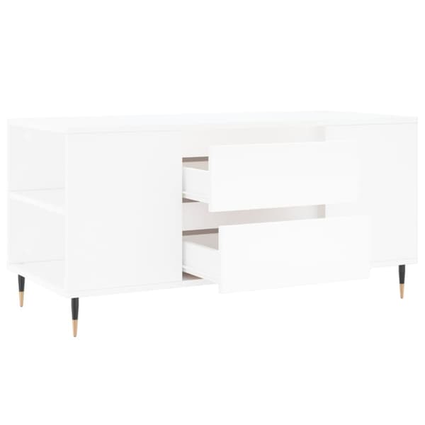 Soffbord vit 102x44,5x50 cm konstruerat trä