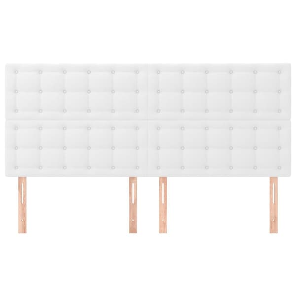 Huvudgavel vit 160x5x118/128 cm konstläder