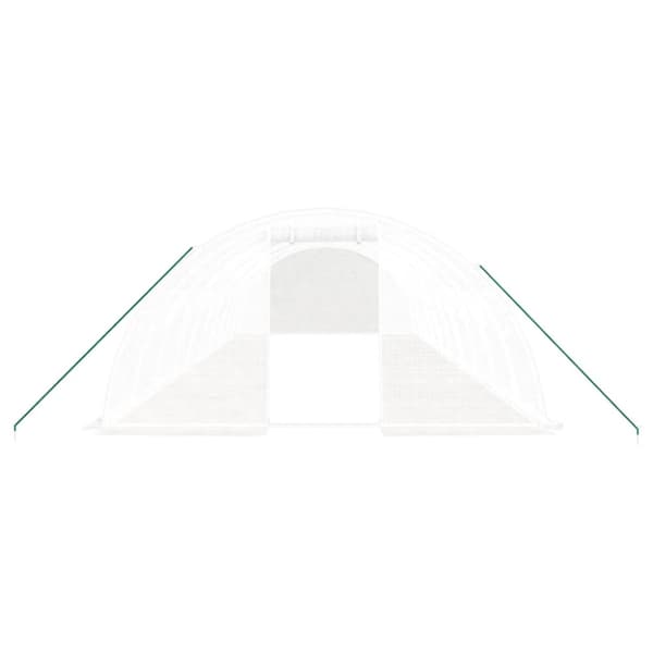 Växthus med stålram vit 40 m² 10x4x2 m