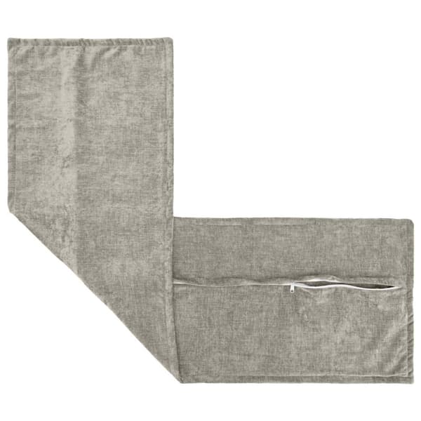 Kudde HOUTEN Ljusgrå 40 x 145 cm Chenilletyg