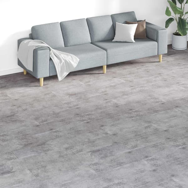 Golvplankor 18 pcs Cement Brun 5,26 m² PVC