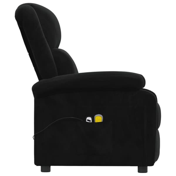 Elektrisk massagefåtölj svart sammet