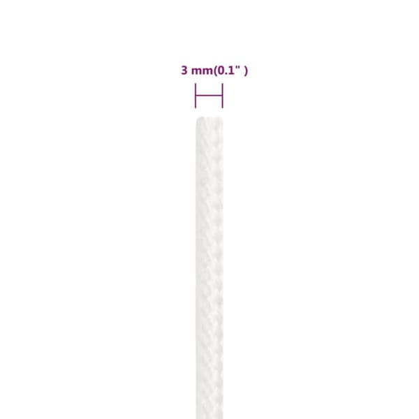 Båtlina helvit 3 mm 250 m polypropylen