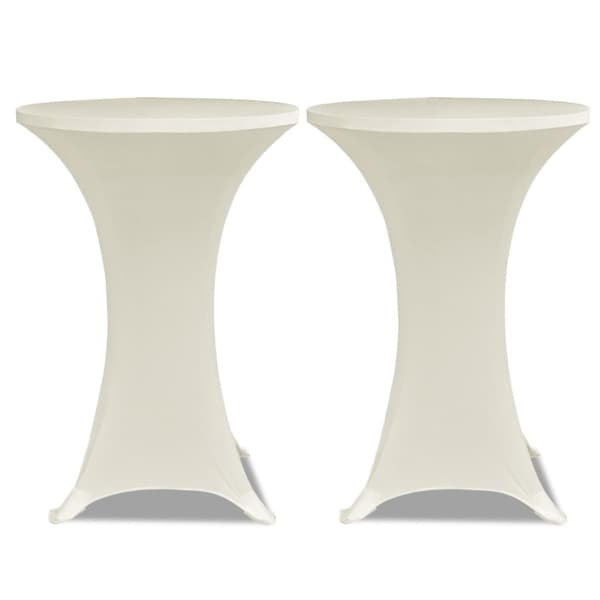 Överdrag till ståbord Ø70 cm gräddvit stretch 4 st