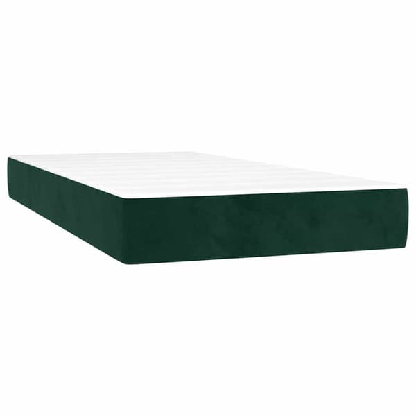 Ramsäng med madrass mörkgrön 200x200 cm sammet