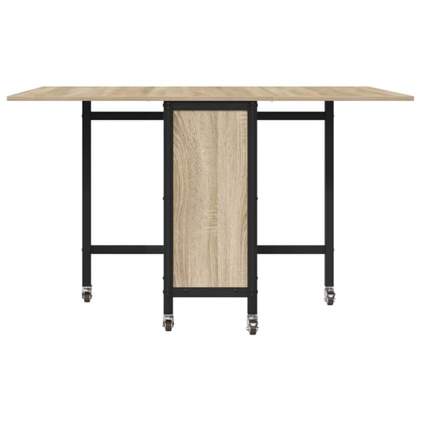 Hopfällbart matbord med hjul 130 x 80 x 76,5 cm stål PB