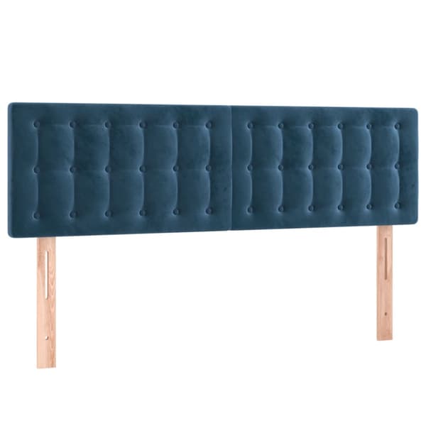 Ramsäng med madrass mörkblå 140x200 cm sammet