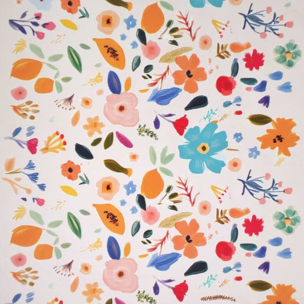 Kommode MAINZ Blommönster 66 x 36,5 x 75 cm Konstruerat trä