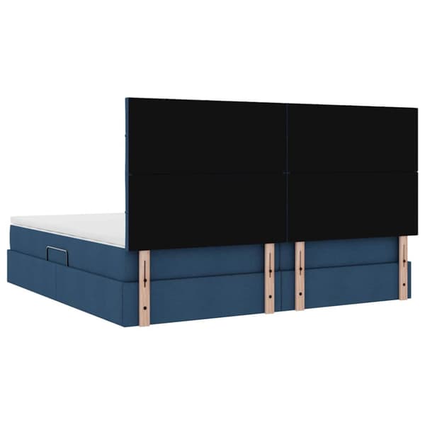 Förvaringssäng med madrass Blå 200 x 200 cm Polyester