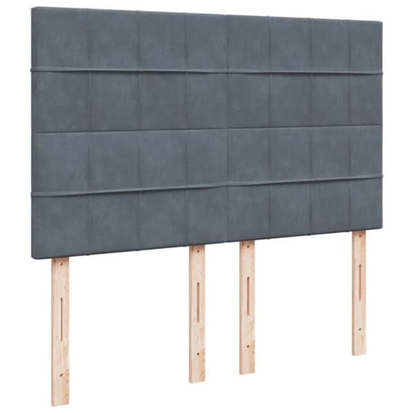 Ramsäng med madrass mörkgrå 140x200 cm sammet