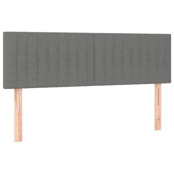 Ramsäng med madrass mörkgrå 140x190 cm tyg