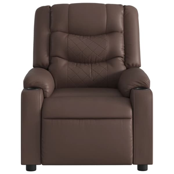 Massagefåtölj brun konstläder