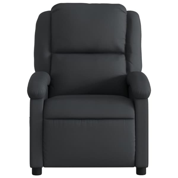 Massagefåtölj svart äkta läder