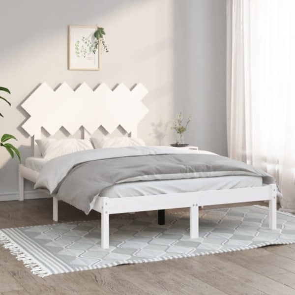 Sängram vit 120x200 cm massivt trä