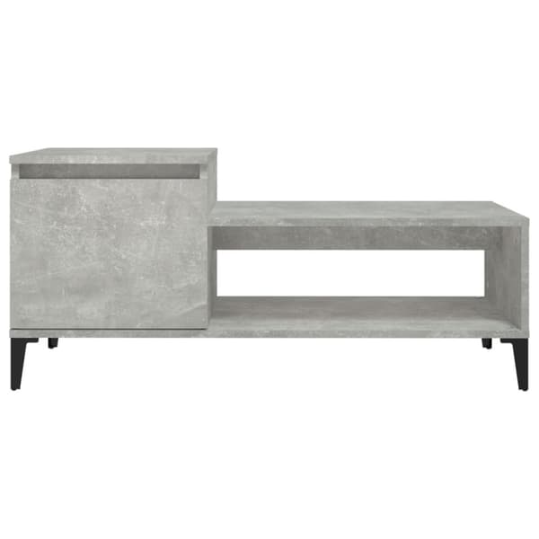 Soffbord betonggrå 100x50x45 cm konstruerat trä