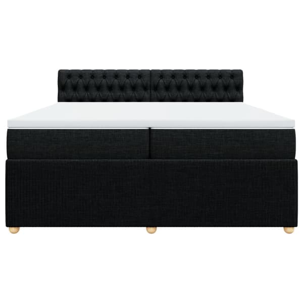 Ramsäng med madrass svart 200x200 cm tyg