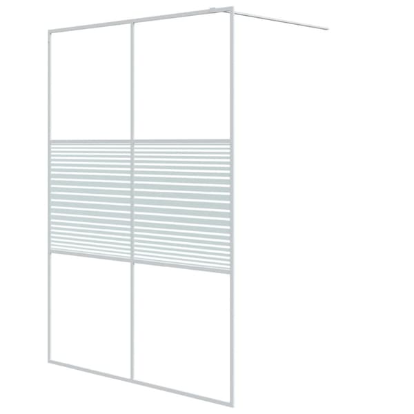 Duschvägg vit 140x195 cm klart ESG-glas