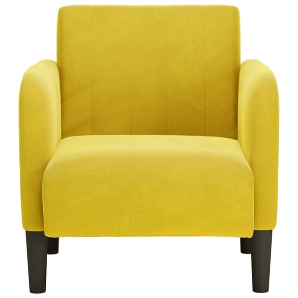 Soffstol med armstöd gul 54 cm sammet