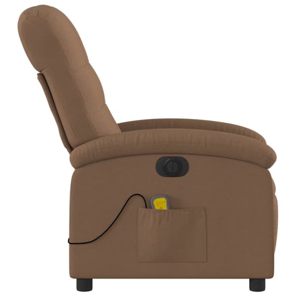 Elektrisk massagefåtölj brun tyg