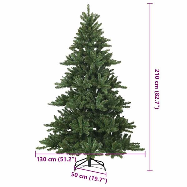 Plast Hingad Julgran med stativ Grön 210 cm PVC, stål