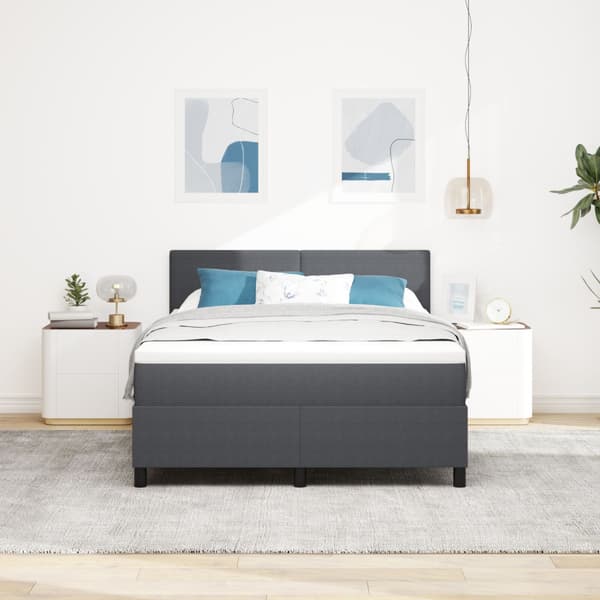 Bäddfjäder Mörkgrå och vit 140 x 190 cm Kordread tyg