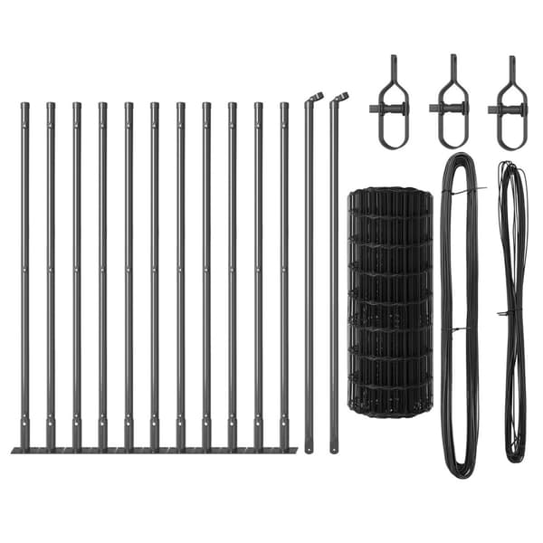 Stängsel med stolpe Grå 0,4 x 25 m Stål och PVC