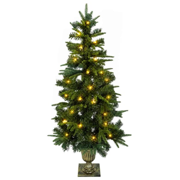 Mini julgran 120 cm 100 LED-lampor Varmvit PVC och PE Grön