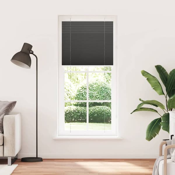 Plisserad persienn svart 100x200 cm tyg bredd 99,4 cm polyester