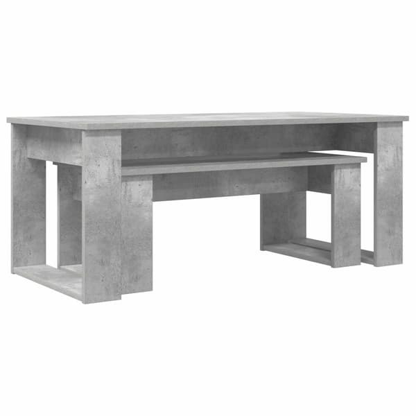Kaffebordsset 2 pcs Betonggrå Konstruerat trä