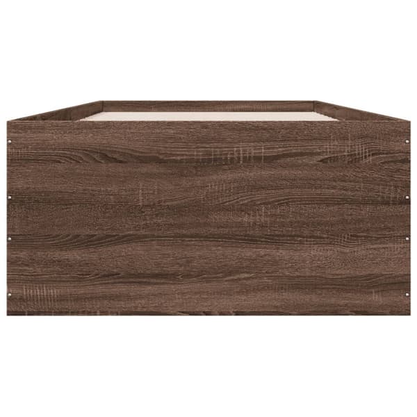 Sängram brun ek 100x200 cm konstruerad trä