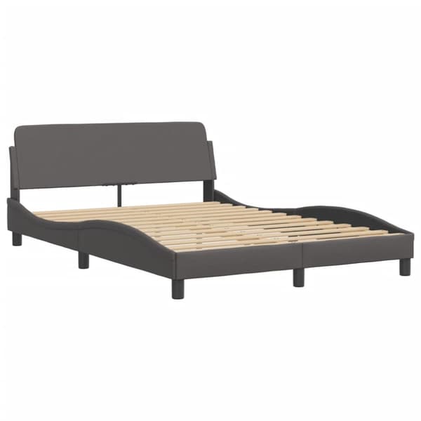 Bed Frame "Dover" Grey 140x190 cm Faux Leather