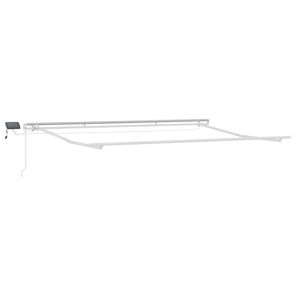 Utfällbar markis Röd och Vit 450 × 350 cm Tyger och Stål