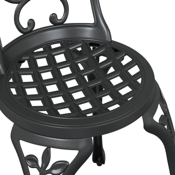 Trädgårds Bistro Set 3 pcs Svart Aluminium