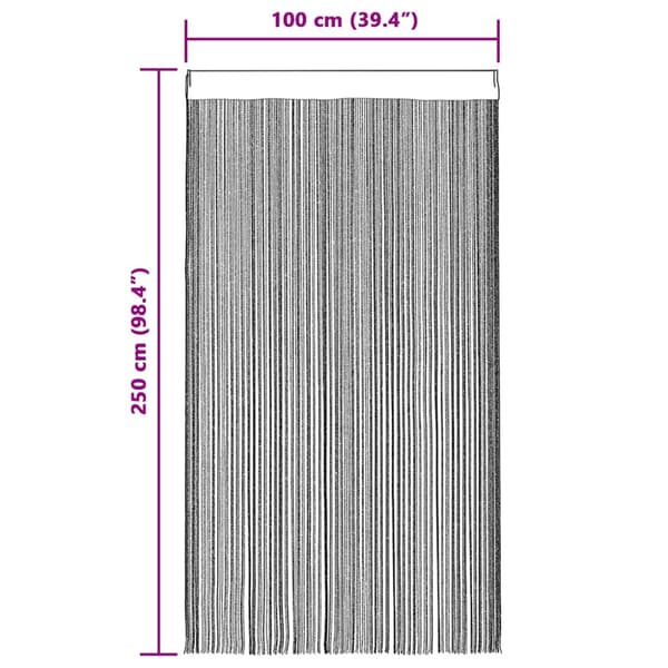 Stränggardiner 2 st ljusgrå 100x250 cm