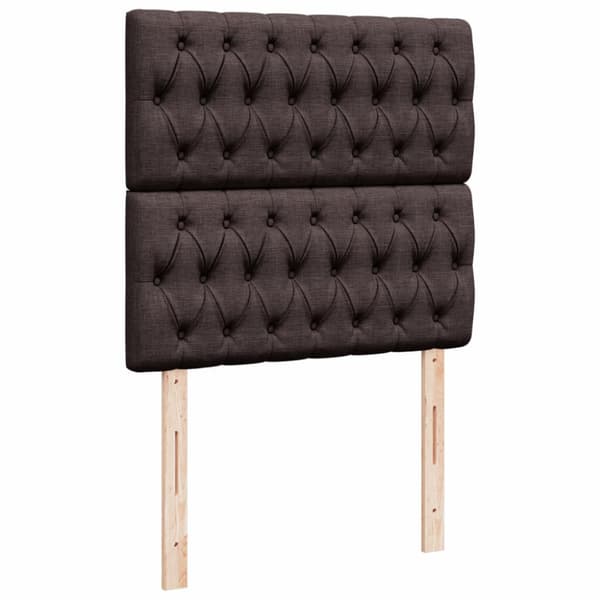 Ramsäng med madrass mörkbrun 90x190 cm tyg